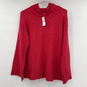 COPY - Loft Women's Wool Blend Long Sleeve Hoodie Red Sweater Size M NWT